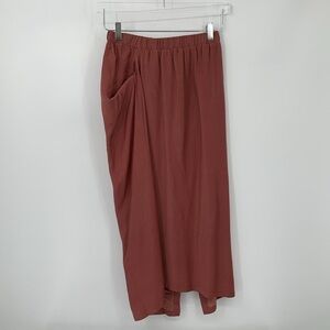 Humanoid Caine midi skirt modest dusty rose pink pleated pocket Lagenlook XS